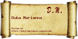 Duba Marianna névjegykártya